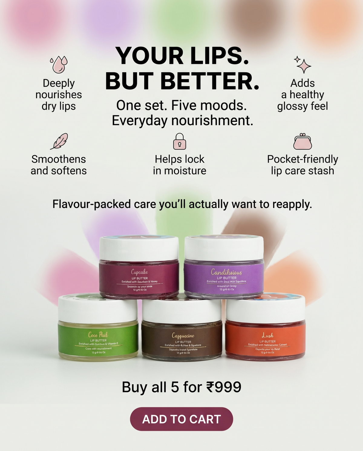 Allure Lip Butter benefits - buy all 5 for ₹999